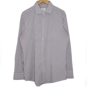 Mizzen+Main Men's Windowpane Trim Fit Long Sleeve Button Down Dress Shirt Sz M